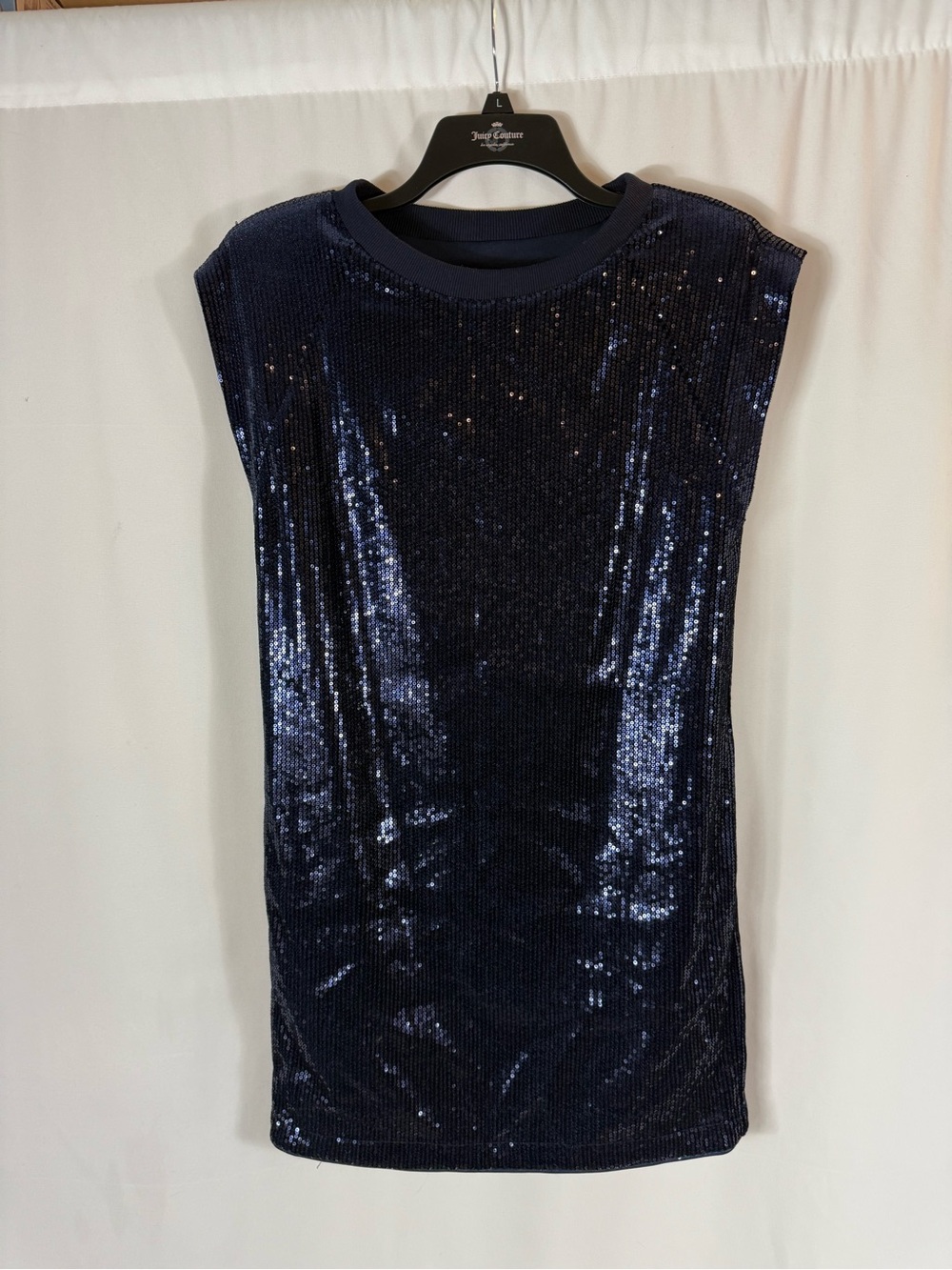 NWT New York & company Navy Sequin Shift Dress - Sleeveless Elegant Evening XS